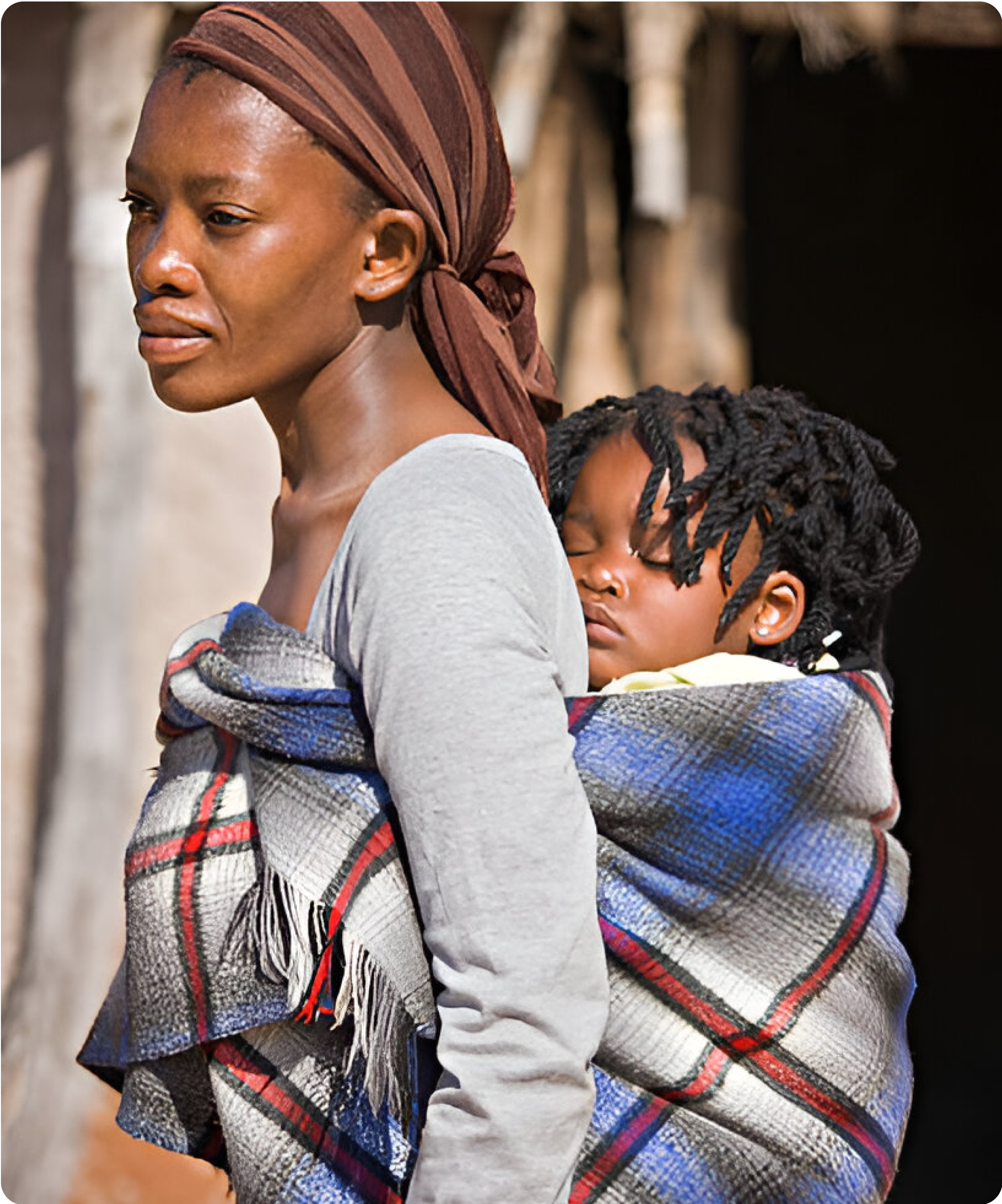 black woman backing baby